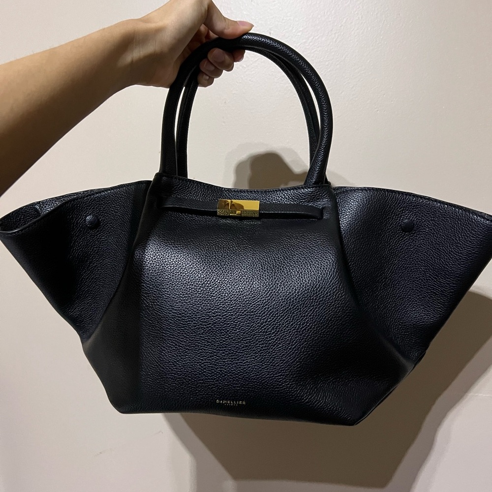 DeMellier The New York Midi Grained Leather Black Bag
